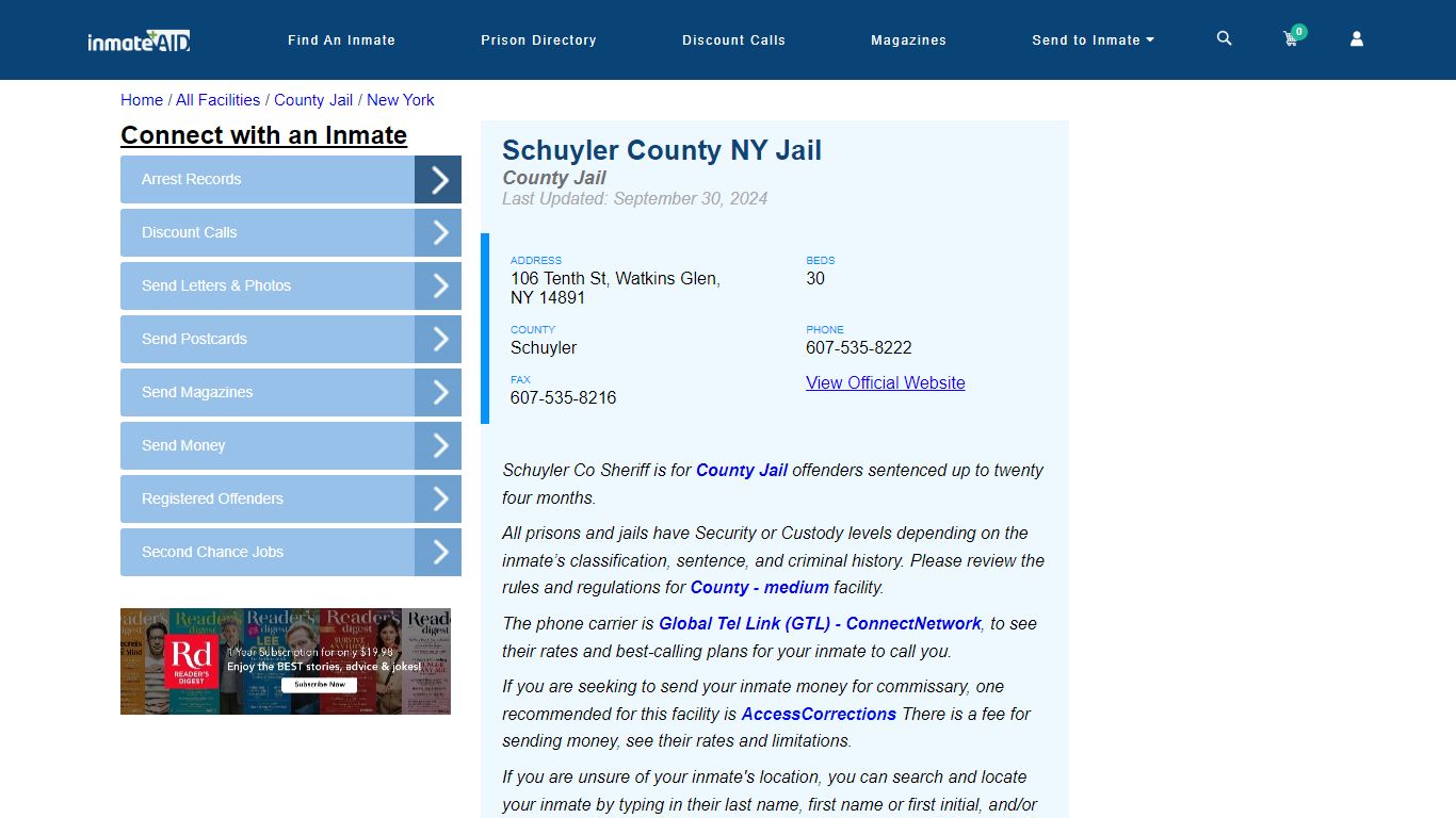 Schuyler County NY Jail - Inmate Locator