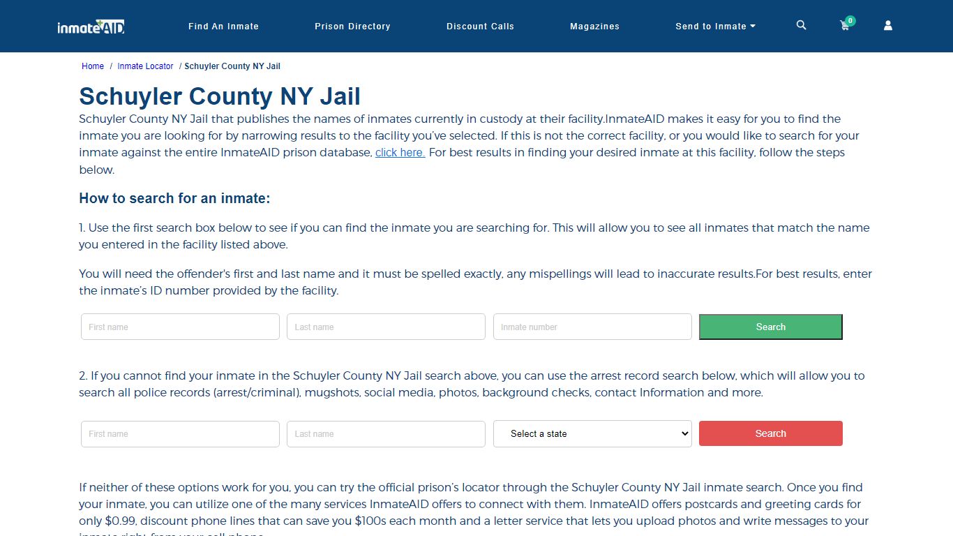 Schuyler County NY Jail | Arrest Locator, Inmate Communication