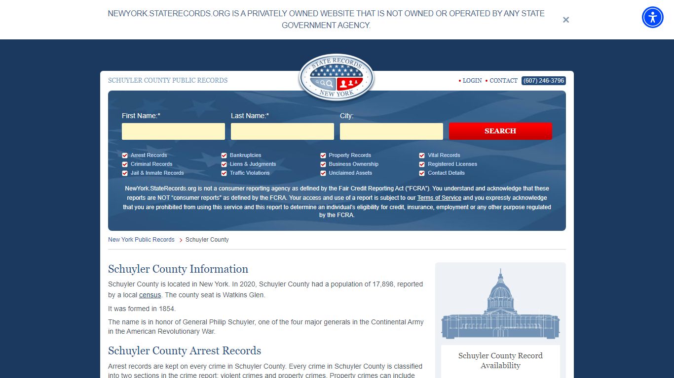 Schuyler County Arrest, Court, and Public Records | StateRecords.org